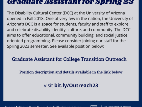 Flyer for the Graduate Assistantship position