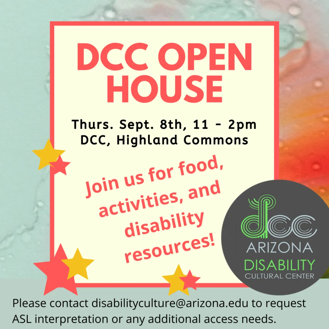 Flyer for DCC's Open House