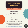 Flyer stating the DCC's Summer Hour